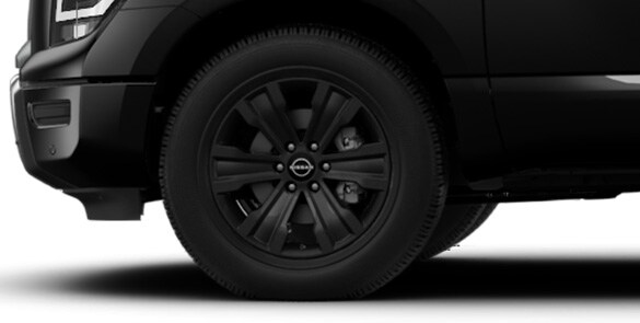 Rines exclusivos Midnight Edition de 20 pulgadas de aluminio en color Black para la Nissan TITAN 2023.