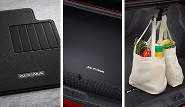 Tapetes alfombrados, protector para la cajuela, red para ocultar objetos en la cajuela y ganchos duales para las bolsas de la compra del Nissan Altima 2022.