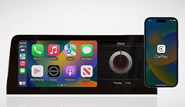 Pantalla táctil del Nissan Armada 2023 con apps inalámbricas de Apple Carplay®.