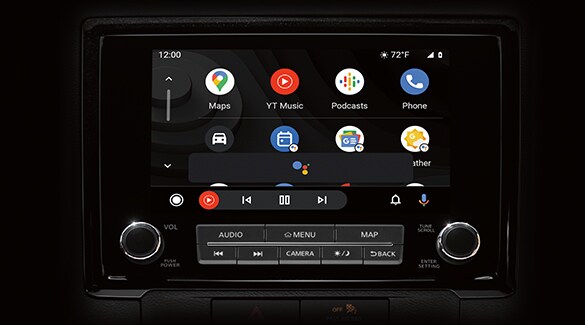 Pantalla táctil de la Nissan Frontier 2022 con las apps de Android Auto.