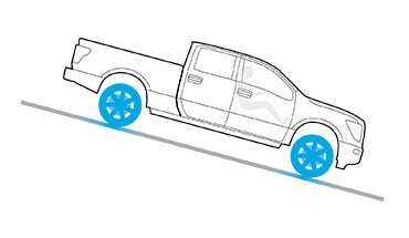 Ilustración del Control de descensos de pendientes de la Nissan Frontier 2022.