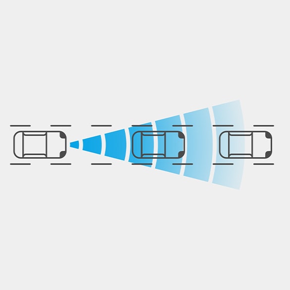 Ilustración de la alerta inteligente de colisión frontal de la Nissan Frontier 2024