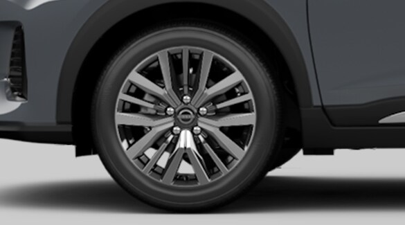 Rueda del Nissan Kicks 2023 para ilustrar los frenos de disco en las 4 ruedas