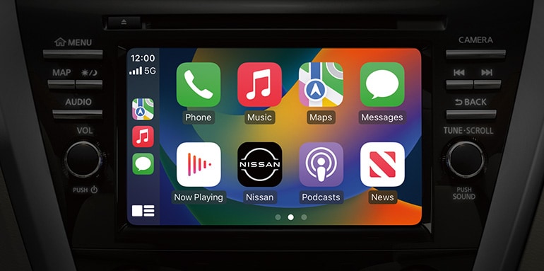 Pantalla táctil del Nissan Murano 2024 con las app de Apple Carplay®
