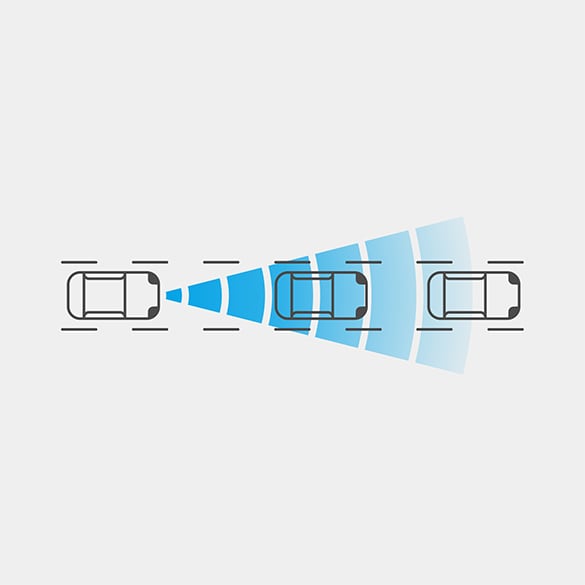 Ilustración de la alerta inteligente de colisión frontal del Nissan Murano 2024