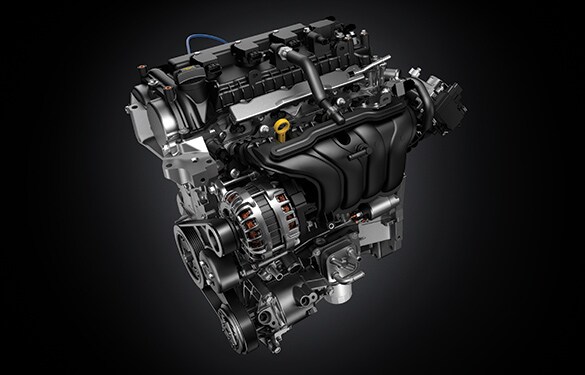 Motor de 1.6 litros y 4 cilindros del Nissan Versa 2023.